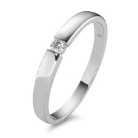 Solitär Ring 585/14 K Weissgold Diamant 0.06 ct, w-si-591954