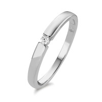Solitär Ring 585/14 K Weissgold Diamant 0.03 ct, w-si-591955