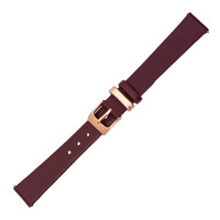 Uhrenband Leder, Edelstahl rosé IP beschichtet 15 cm