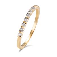 Memory Ring 585/14 K Gelbgold Diamant 0.03 ct, 7 Steine, w-si