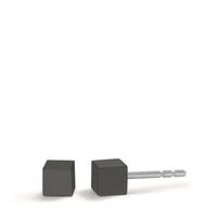 Ohrstecker Cube aus Aluminium in Moonstone Grey mit Edelstahlstift, 4x4mm-592565