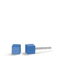 Ohrstecker Cube aus Aluminium in Lapis Blue mit Edelstahlstift, 4x4mm-592569