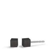 Ohrstecker Cube aus Carbon mit Edelstahlstift, 4x4mm-592571