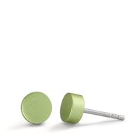 Ohrstecker Disc Ø6mm aus Aluminium in Apple Green, Stift und Verschluss aus Edelstahl