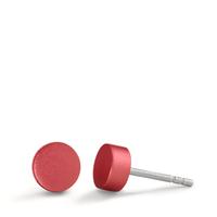 Ohrstecker Disc Ø6mm aus Aluminium in Ruby Red, Stift und Verschluss aus Edelstahl