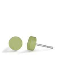 Ohrstecker Disc Ø7mm aus Aluminium in Apple Green, Stift und Verschluss aus Edelstahl