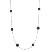 Halskette Candy aus Edelstahl mit Carbon Pearls, 60cm