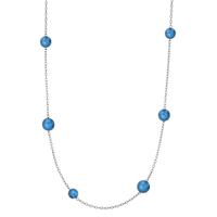 Halskette Candy aus Edelstahl mit Aluminium Pearls in Lapis Blue, 45cm