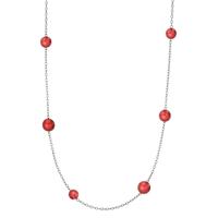 Halskette Candy aus Edelstahl mit Aluminium Pearls in Ruby Red, 45cm