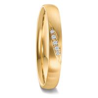 Partnerring 750/18 K Gelbgold Diamant 0.036 ct, 5 Steine, tw-vsi