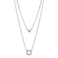 Collier Silber Zirkonia rhodiniert 40-45 cm verstellbar-593238