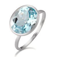 Fingerring Silber blauer Topas rhodiniert-593879