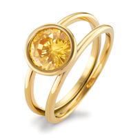 TeNo Ring Joy Gold aus Edelstahl mit Imperial Yellow Zirkonia, Ø9.5mm-594059