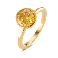 Ring Joy Gold aus Edelstahl mit Imperial Yellow Zirkonia, Ø9.5mm-594060