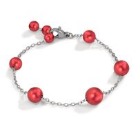 Armkette Candy aus Edelstahl und Aluminium Pearls in Ruby Red, 17-18.5 cm verstellbar-594219