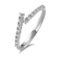 Fingerring 750/18 K Weissgold Diamant 0.16 ct, 16 Steine, Brillantschliff, w-si-594915
