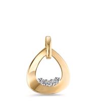 Anhänger 750/18 K Gelbgold Diamant 0.05 ct, 3 Steine, Brillantschliff, w-si bicolor-594919
