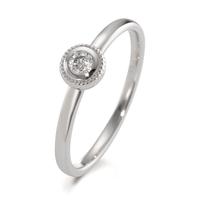 Solitär Ring 750/18 K Weissgold Diamant 0.10 ct, Brillantschliff, w-si-594939