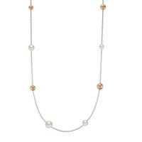 TeNo Halskette Arya Edelstahl mit Light Rosé Aluminium Pearls und Muschelperlen, 70cm-595280