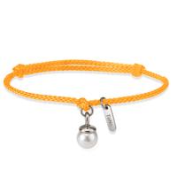 Pearl Drop Armband Arya - Orange - Edelstahl mit Muschelperle Ø7 mm, 16-21cm verstellbar -595304