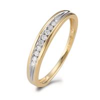 Fingerring 750/18 K Gelbgold Diamant 0.10 ct, 10 Steine, w-si-596089