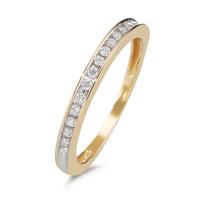 Fingerring 750/18 K Gelbgold Diamant 0.15 ct, 15 Steine, w-si-596090