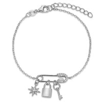 Armband Silber Zirkonia rhodiniert 16-19 cm verstellbar-596378