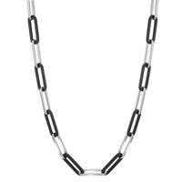 Halskette Soho Silver aus Edelstahl mit Carbon 45-48 cm verstellbar-596987