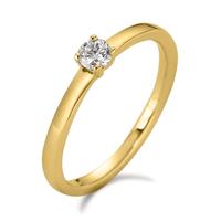 Solitär Ring 750/18 K Gelbgold Diamant weiss, 0.15 ct, Brillantschliff, w-si-597356
