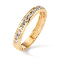 Memory Ring 750/18 K Gelbgold Diamant 0.50 ct, 15 Steine, w-si-597582