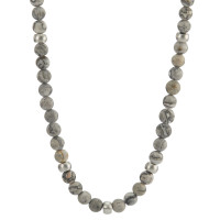 Halskette ERA aus natürlichen Jaspis-Perlen, 50 cm, Ø6.5 mm