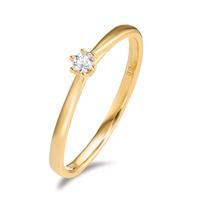 Solitär Ring 750/18 K Gelbgold Diamant 0.05 ct, w-si-600386