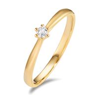 Solitär Ring 750/18 K Gelbgold Diamant 0.075 ct, w-si-600390