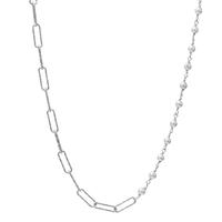 Collier Silber rhodiniert Muschelperle 40-45 cm verstellbar-600412