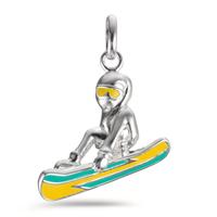 Anhänger Silber emailliert Snowboarding-601275