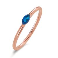Solitär Ring Silber Zirkonia blau rosé vergoldet-603141