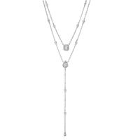 Collier Silber Zirkonia rhodiniert 40-45 cm verstellbar-603324