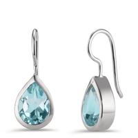 Ohrhänger Silber Topas blau, 2 Steine rhodiniert-603663