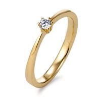 Solitär Ring 750/18 K Gelbgold Diamant 0.10 ct, w-si-603846