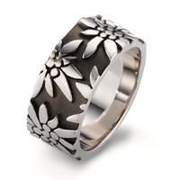 Fingerring Silber schwarz rhodiniert Edelweiss-604905