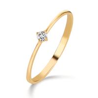 Solitär Ring 750/18 K Gelbgold Diamant 0.05 ct, w-si-605623