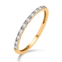 Memory Ring 750/18 K Gelbgold Diamant 0.15 ct, 10 Steine, w-si-605648