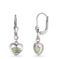 Ohrhänger Silber rhodiniert Herz mit Regenbogen-605802