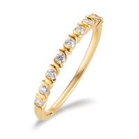 Memory Ring 750/18 K Gelbgold Diamant 0.22 ct, 9 Steine, w-si