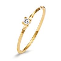 Solitär Ring 750/18 K Gelbgold Diamant 0.04 ct, w-si