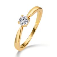 Solitär Ring 750/18 K Gelbgold Diamant 0.25 ct, w-si