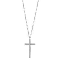 Collier Silber rhodiniert Kreuz 40-45 cm verstellbar