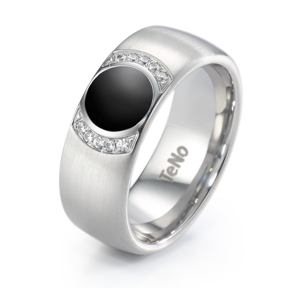 DELUXX Ring mit Brillantpavée 0,08 ct. TW/si und Keramik-307462