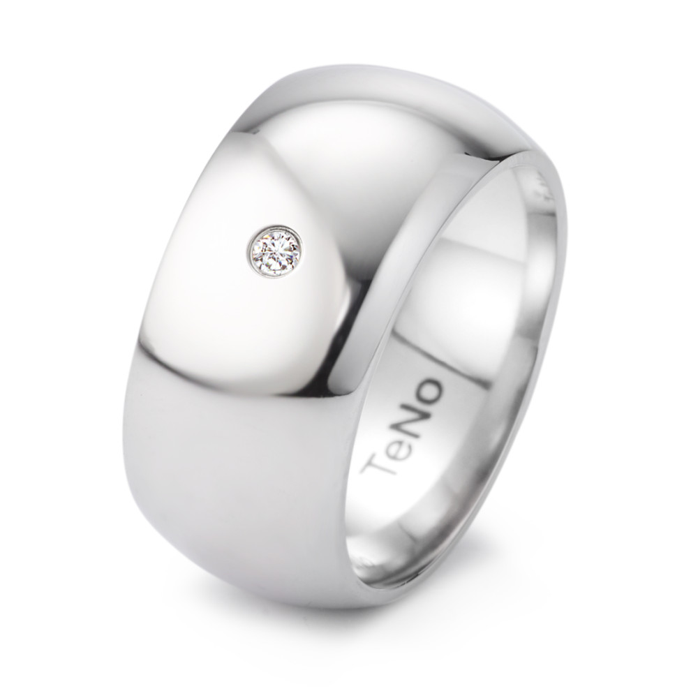 TeNo Ring AURA mit Brillant 0,04 Carat TW/si hochglanzpoliert mit Comfort Fit Ringschiene-308218