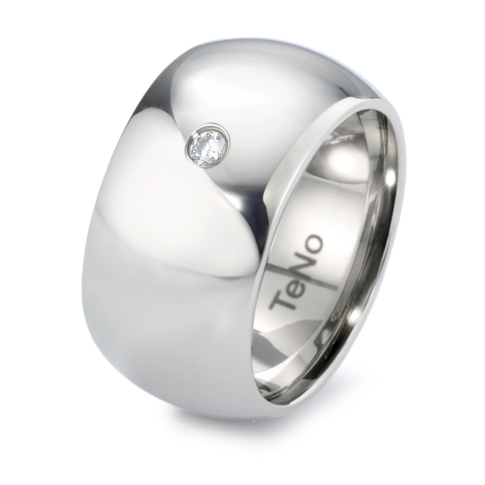 TeNo Ring AURA mit Brillant 0,06 Carat TW/si hochglanzpoliert mit Comfort Fit Ringschiene-308219